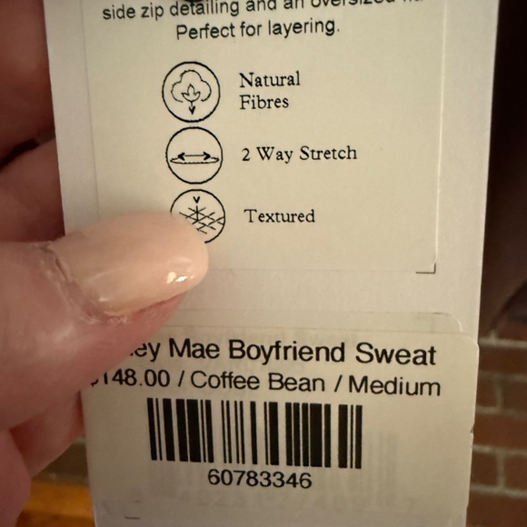 Varley Mae Boyfriend Sweat Brown with Gold Side Zippers - Picture 3 of 8